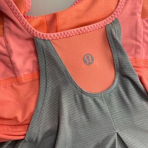 Lululemon sports bra tank top activewear gray/pink